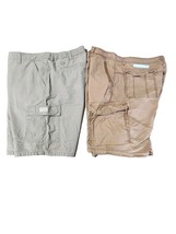 Men&#39;s Cargo Shorts Size 40 Lot of 2 Hiking outdoor Summer Comfort Tan Gray - $20.00