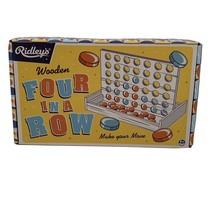 Four in a Row Wooden Checkers Game Fun Family Game Night Ridley&#39;s Retro - £11.63 GBP
