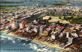 Vtg Postcard Air View of Miami Beach Florida - £4.57 GBP