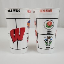 (2) Wisconsin Badger 90&#39;s Bowl Games Souvenir Plastic Cups 16oz Oscar Mayer Coke - £11.08 GBP