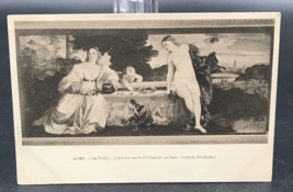 Antique 1910s Art Sacred And Profane Love By Titian Postcard Goddess Venus - £7.55 GBP