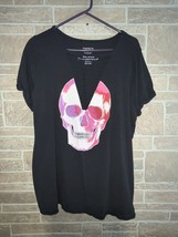 Torrid Skull Print Distressed Plus Size T Shirt Slim Fit Size 2 - £10.19 GBP