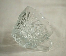 Arlington by Anchor Hocking Flat Punch Cup Clear Glass Diamond &amp; Fan Designs - £9.65 GBP