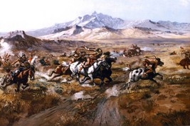 Stage Coach Attack by Charles M Russell Western Giclee Art Print + Ships Free - £30.67 GBP+