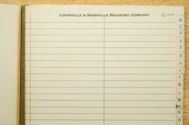 Vintage Train Paper Louisville Nashville Railroad Ledger Book Alphabetized - $24.74