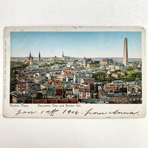 1900s Boston Bunker Hill MA Panoramic View Copper Windows White Border Postcard - £43.16 GBP
