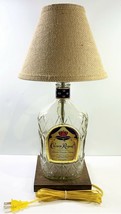 Crown Royal Large 1.75L Bottle Table Lamp Lounge Light w/ Burlap Shade Led Bulb - £64.16 GBP