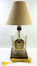 Crown Royal Large 1.75L Bottle Table Lamp Lounge Light w/ Burlap Shade Led Bulb - £60.00 GBP