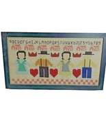 Folk Art Amish Country Family Love Framed Cross Stitch Sampler Style 16x... - £10.29 GBP