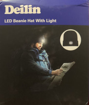 Deilin Unisex LED Lighted Black Beanie Hat USB Rechargeable New in Box - £10.17 GBP