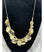 Silver Tone Chain Circle Charms Shiny/Smooth/Hammered/Matte Necklace 18&quot; - $22.44 CAD