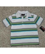 Boys Polo Shirt Short Sleeve Tony Hawk Green White Striped Collared-size 4 - £7.10 GBP