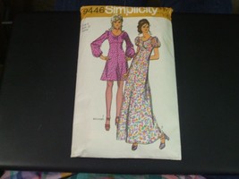 Simplicity 9446 Misses Dress in 2 Lengths Pattern - Size 9 Bust 32 - $12.57