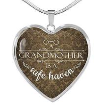 Express Your Love Gifts A Grandmother is a Safe Haven Necklace Stainless Steel o - £35.52 GBP
