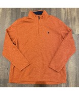 IZOD Men Knit Sweater Fleece Quarter Zip Pullover XL Pumpkin Copper Oran... - $33.34 CAD