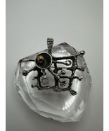 Vintage Artist Guy Vidal Brutalist Silver And Gold Colored Brooch 6cm X ... - $1,903.53 MXN