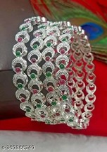Indian Women Silver Oxidized Bangles/ Bracelet Set Fashion Wedding Jewel... - £24.27 GBP