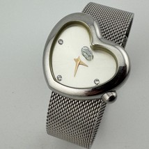 Marc Ecko Quartz Watch Women Heart Shape Silver Steel Mesh Analog New Ba... - $443.50 MXN