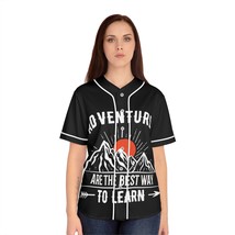 Motivational Quote Women&#39;s Baseball Jersey: Adventures are the Best Way ... - $38.11