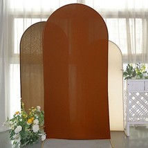 3 Mixed Natural Matte Fitted Spandex Round Top Arch Backdrop Stand Covers Set - £70.88 GBP
