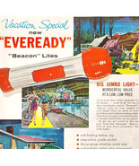 1958 Eveready Flashlight Beacon Advertisement Lighting Union Carbide DWII30 - $558.77 MXN