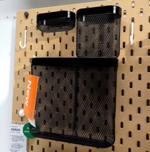 IKEA SKADIS Set of 3 Baskets Storage Mesh Black New - $29.45