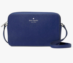 Kate Spade Sienna Navy Blue Refined Leather Crossbody Bag KC469 NWT $299 MSRP - £67.09 GBP