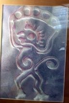 Hand painted Embossed Santa Ana 1992 Mayan monkey - $1,423.83 MXN