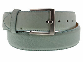 Baby Blue Western Cowboy Leather Belt Genuine Ostrich Skin Silver Buckle Cinto - £38.59 GBP