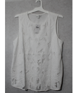 J. Jill Pullover Sleeveless Top White Eyelet Blouse Shirt Size L - SEE d... - £10.21 GBP