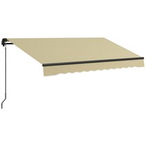 Outsunny 10&#39;x8&#39; Manual Retractable Patio Awning Sunshade, Beige - $253.99