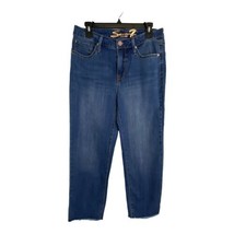 Seven7 Womens Jeans Adult Size 6 Tower Straight Crop Raw Hem Medium Wash - £19.00 GBP
