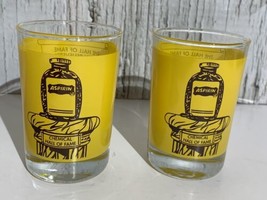 Aspirin Chemical Hall Of Fame Large Yellow Shot Glass Set Of 2 - $32.97