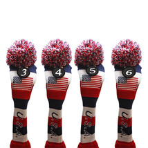 USA Majek Golf #3 4 5 6 Hybrid Headcovers Pom Pom Knit Classic Vintage Look - £39.40 GBP