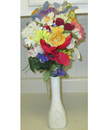 Artificial White Milk Glass Vase Faux Indoor House Plant  Floral - €8,52 EUR
