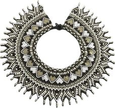 Colombian Beaded Necklace, Medicine necklace, Statement necklace,Rainbow... - $119.56