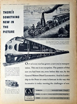 General Motors Locomotive Engines Trains Diesel Power 1943 Vintage Print... - $217.59 MXN