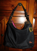 Dooney &amp; Bourke Black Nylon Large Erica Shoulder Bag - £47.13 GBP