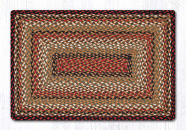 Earth Rugs RC-319 Burgundy Mustard  Oblong Braided Rug 20&quot; x 30&quot; - £38.69 GBP