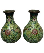 Pair Vintage Old Chinese Cloisonné Vases Marked China Early 20th Century... - $133.05 CAD