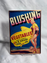 Vtg Blushing Vegetables Pin Up GIrl Beach USA Original Crate Label Wall ... - $39.95
