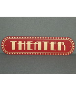 Vintage Style Red and Gold Theater Wood Wall Sign Movie Home Decor  - $59.95