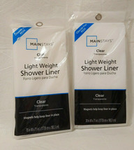 2 Clear Light Weight Shower Liner With Magnets - £7.78 GBP