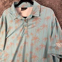 Sunday Swagger Polo Shirt Mens Large Blue Palm Tree Print Performance Li... - $23.05