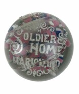 Vintage Early 1900s Soliders Home Marion Indiana Glass Paperweight Floral - $14.57 CAD