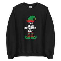 The Beer Drinking Elf Funny Christmas Sweatshirt| Matching Christmas Elf Group G - £22.71 GBP+