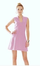 Lilly Pulitzer Briana Dress Capri Pink Ottoman Stripe Fit &amp; Flare Sz S N... - $99.95
