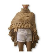Poncho Sweater Chunky Turtleneck Poncho Shirts Sweater - $5,268.70 MXN