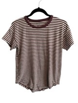 MADEWELL Womens Ringer Tee T-Shirt Purple Striped Short Sleeve 100% Cotton Sz S - £9.80 GBP
