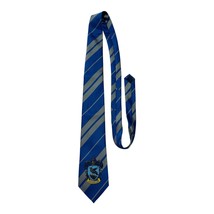 Harry Potter Ravenclaw Striped Necktie – Blue &amp; Gray with Crest – Warner... - $14.40